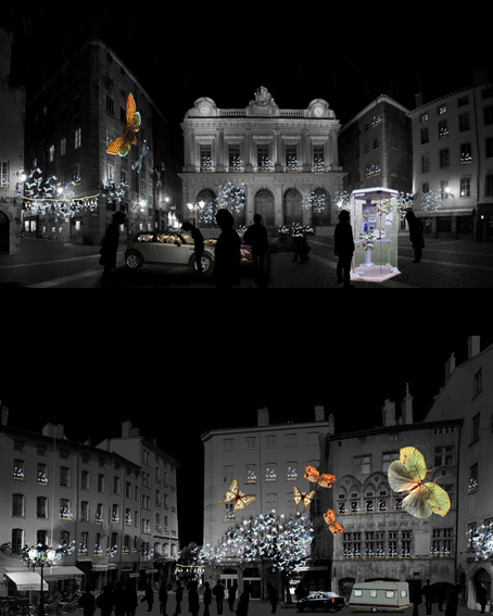 © La cocotte-minute, agence de scénographie - Nuées, installation pour la fête des lumières 2008